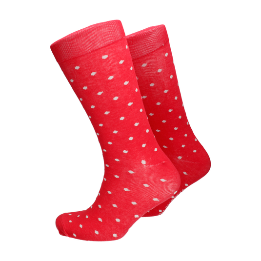 Red & White Classic Polka Dot Cotton Socks