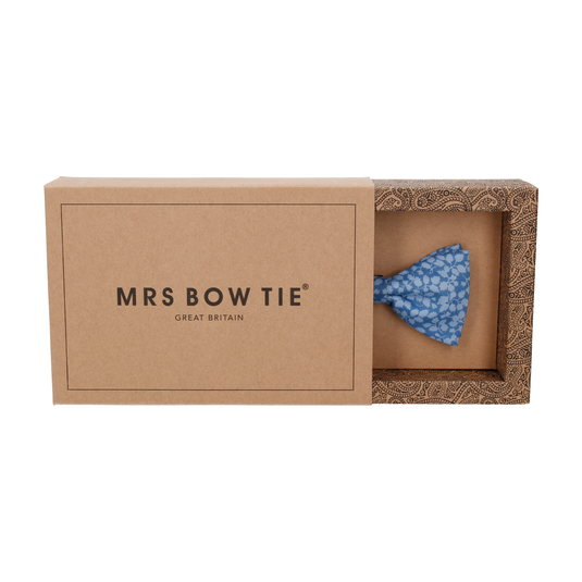 Blue Floral Glenjade Liberty Cotton Bow Tie - Bow Tie with Free UK Delivery - Mrs Bow Tie