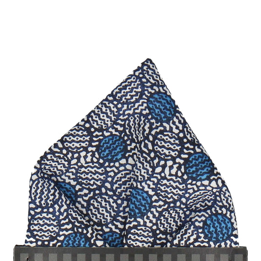 Achilles Blue Liberty Cotton Pocket Square - Pocket Square with Free UK Delivery - Mrs Bow Tie