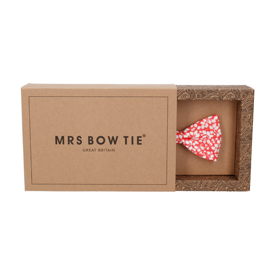 Peach Coral Floral Glenjade Liberty Cotton Bow Tie - Bow Tie with Free UK Delivery - Mrs Bow Tie