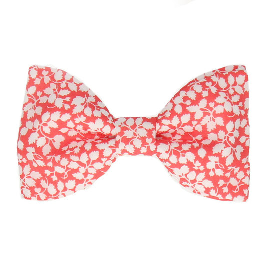 Peach Coral Floral Glenjade Liberty Cotton Bow Tie - Bow Tie with Free UK Delivery - Mrs Bow Tie