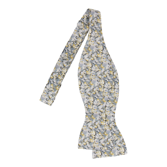 Grey & Saffron Alba Liberty Cotton Bow Tie - Bow Tie with Free UK Delivery - Mrs Bow Tie