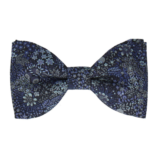 Floral Elderbury Navy Blue Liberty Bow Tie - Bow Tie with Free UK Delivery - Mrs Bow Tie