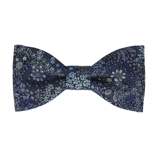 Floral Elderbury Navy Blue Liberty Bow Tie - Bow Tie with Free UK Delivery - Mrs Bow Tie