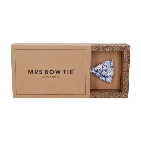 Blue Floral Mortimer Liberty Cotton Bow Tie - Bow Tie with Free UK Delivery - Mrs Bow Tie