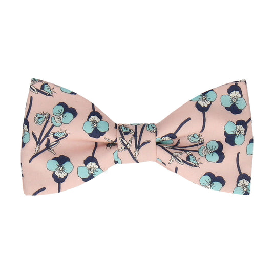 Pale Pink Blue Flowers Ros Liberty Bow Tie - Bow Tie with Free UK Delivery - Mrs Bow Tie