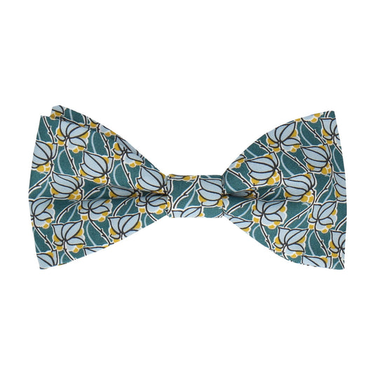 Teal Floral Tile Mosaic Liberty Bow Tie - Bow Tie with Free UK Delivery - Mrs Bow Tie