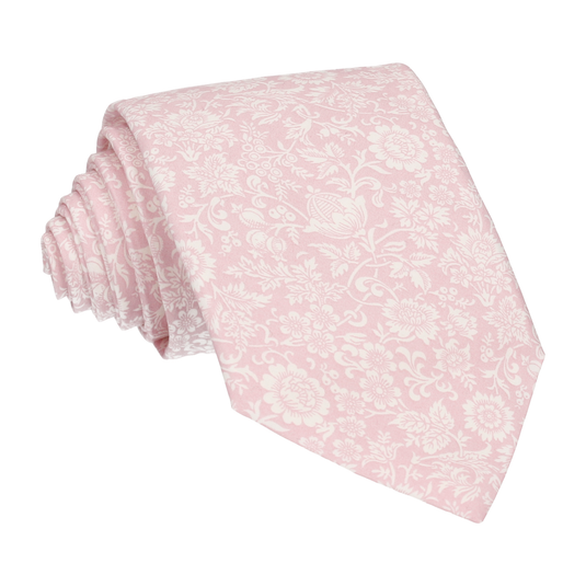 Soft Pink Kelmscott Liberty Cotton Tie - Tie with Free UK Delivery - Mrs Bow Tie