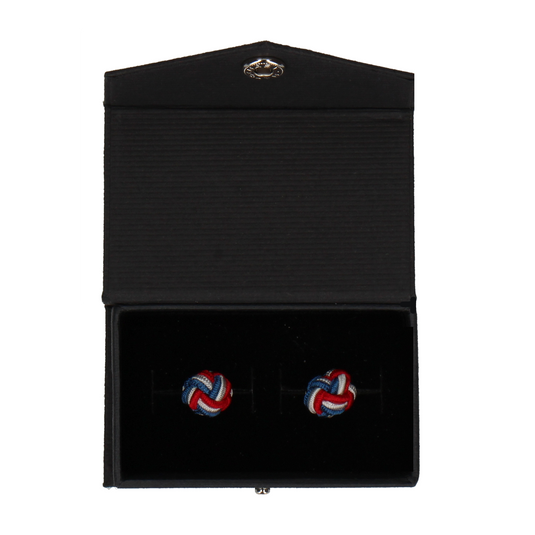 Red, White & Blue Elastic Cufflinks - Cufflinks with Free UK Delivery - Mrs Bow Tie