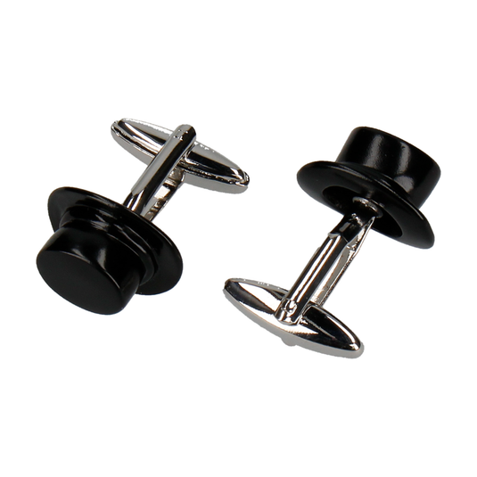 Black Top Hat Cufflinks - Cufflinks with Free UK Delivery - Mrs Bow Tie