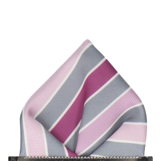 Grey and Purple Ombre Business Stripe Pocket Square - Pocket Square with Free UK Delivery - Mrs Bow Tie