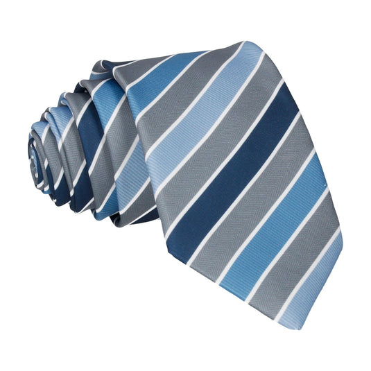 Grey and Blue Ombre Business Stripe Tie - Tie with Free UK Delivery - Mrs Bow Tie