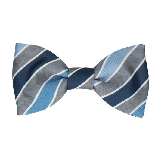Grey & Blue Ombre Business Stripe Bow Tie - Bow Tie with Free UK Delivery - Mrs Bow Tie