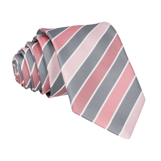Grey and Pink Ombre Business Stripe Tie - Tie with Free UK Delivery - Mrs Bow Tie