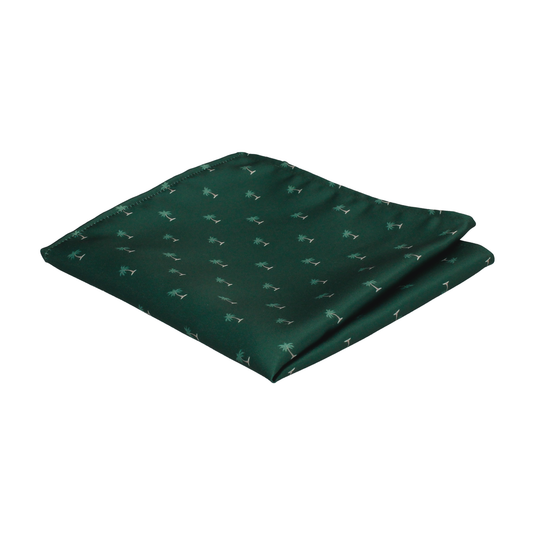 Palm Trees Dark Green Pocket Square - Pocket Square with Free UK Delivery - Mrs Bow Tie