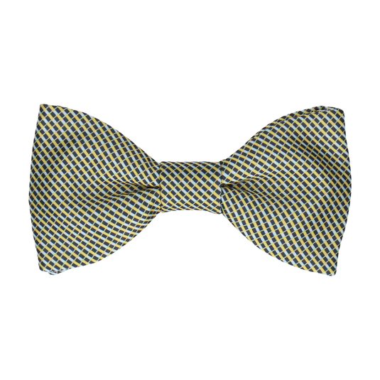 Blue & Yellow Mini Weave Bow Tie - Bow Tie with Free UK Delivery - Mrs Bow Tie