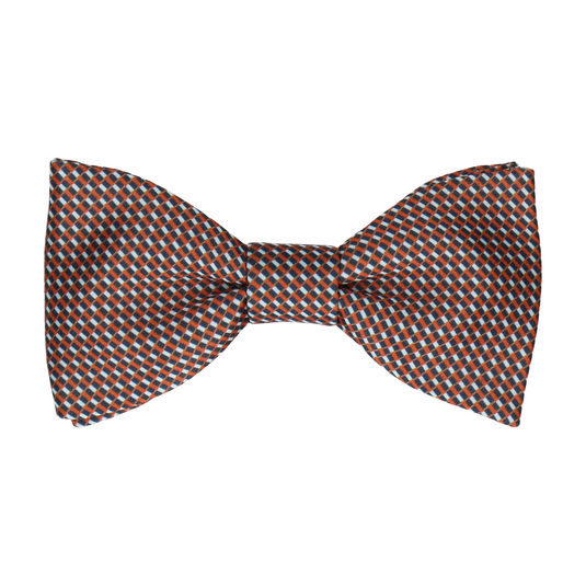 Blue & Orange Mini Weave Bow Tie - Bow Tie with Free UK Delivery - Mrs Bow Tie