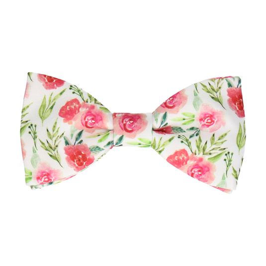 Floral Watercolour Red Rose Bow Tie - Bow Tie with Free UK Delivery - Mrs Bow Tie