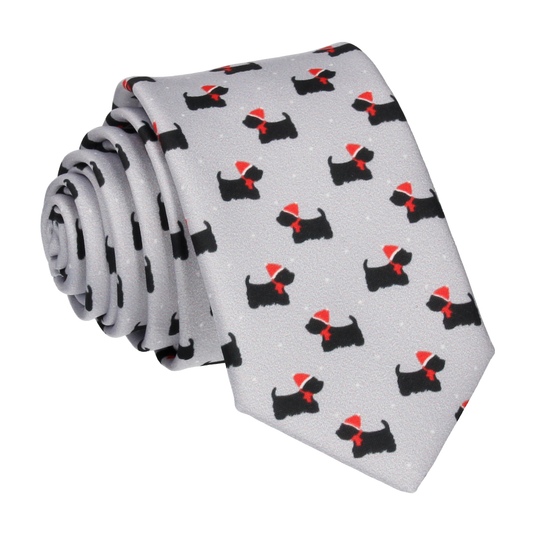 Christmas Scotty Dog Tie - Tie with Free UK Delivery - Mrs Bow Tie