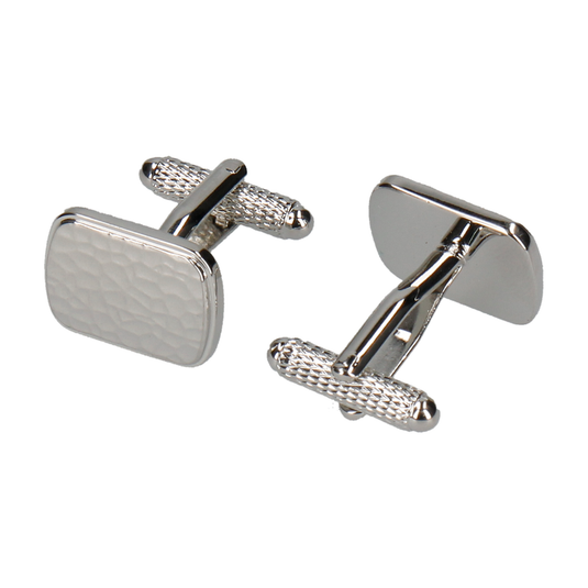 Hammered Silver Cufflinks - Cufflinks with Free UK Delivery - Mrs Bow Tie