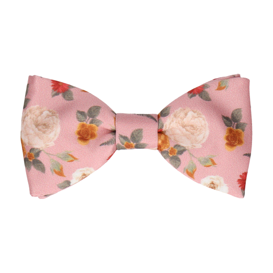 Floral Dusky Pink Bow Tie - Bow Tie with Free UK Delivery - Mrs Bow Tie