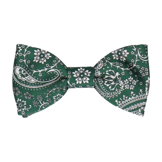 Forest Green Floral Paisley Bow Tie - Bow Tie with Free UK Delivery - Mrs Bow Tie