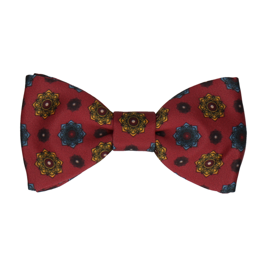 Burgundy Red Medallion Bow Tie - Bow Tie with Free UK Delivery - Mrs Bow Tie