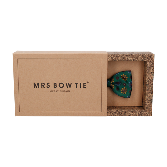 Dark Green Medallion Bow Tie - Bow Tie with Free UK Delivery - Mrs Bow Tie