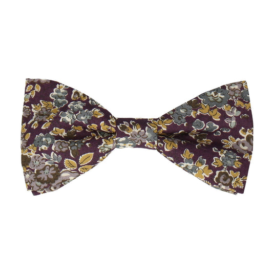 Purple Autumnal Floral Bow Tie - Bow Tie with Free UK Delivery - Mrs Bow Tie