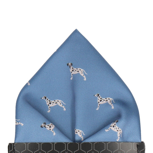 Blue Dalmatian Print Pocket Square - Pocket Square with Free UK Delivery - Mrs Bow Tie