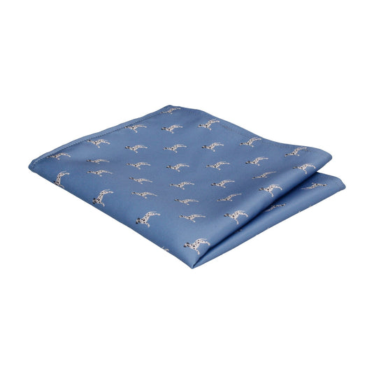 Blue Dalmatian Print Pocket Square - Pocket Square with Free UK Delivery - Mrs Bow Tie