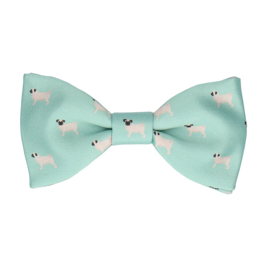 Mint Green Pug Print Bow Tie - Bow Tie with Free UK Delivery - Mrs Bow Tie
