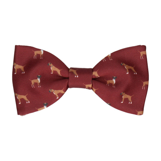 Boxer Dog Print Maroon Red Bow Tie - Bow Tie with Free UK Delivery - Mrs Bow Tie
