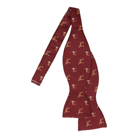 Boxer Dog Print Maroon Red Bow Tie - Bow Tie with Free UK Delivery - Mrs Bow Tie
