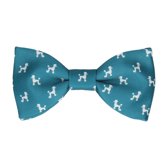 Teal Poodle Dog Print Bow Tie - Bow Tie with Free UK Delivery - Mrs Bow Tie