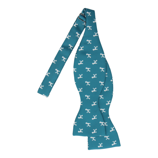 Teal Poodle Dog Print Bow Tie - Bow Tie with Free UK Delivery - Mrs Bow Tie