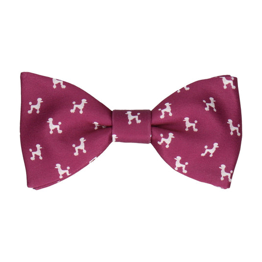 Poodle Print Dark Pink Bow Tie - Bow Tie with Free UK Delivery - Mrs Bow Tie
