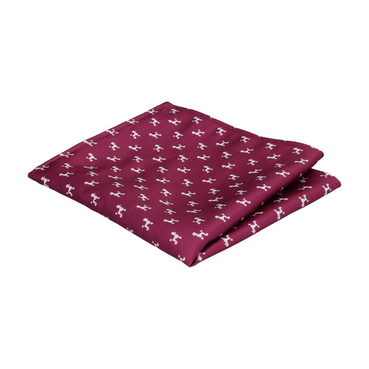 Poodle Print Dark Pink Pocket Square - Pocket Square with Free UK Delivery - Mrs Bow Tie