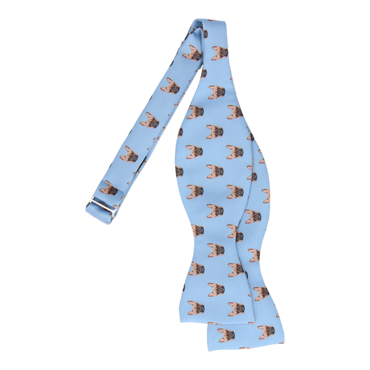 Blue French Bulldog Face Bow Tie - Bow Tie with Free UK Delivery - Mrs Bow Tie