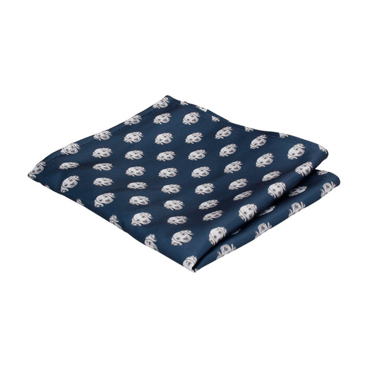 Dalmation Face Navy Blue Pocket Square - Pocket Square with Free UK Delivery - Mrs Bow Tie