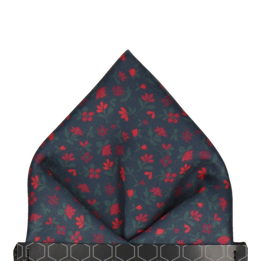 Small Ditsy Floral Red Pocket Square - Pocket Square with Free UK Delivery - Mrs Bow Tie