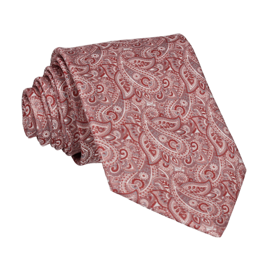 Burgundy Red Paisley Tie - Tie with Free UK Delivery - Mrs Bow Tie