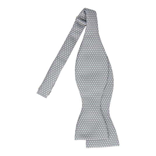 Light Grey Hexagon Pattern Bow Tie - Bow Tie with Free UK Delivery - Mrs Bow Tie