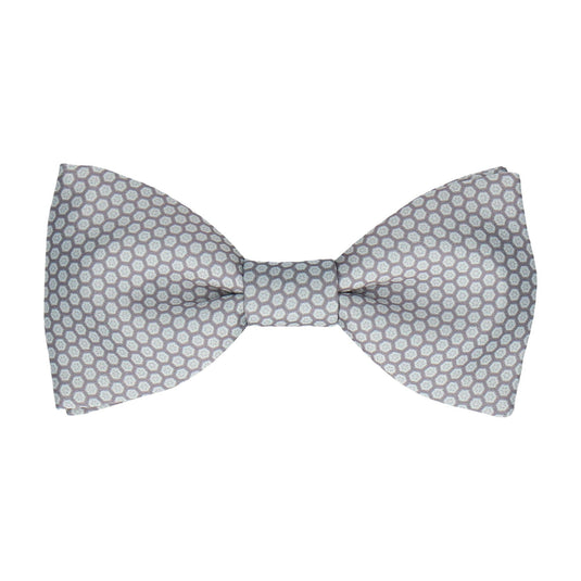Light Grey Hexagon Pattern Bow Tie - Bow Tie with Free UK Delivery - Mrs Bow Tie