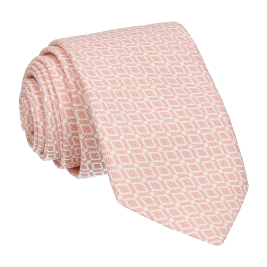 Diamond Quartz Pink Pattern Cotton Tie - Tie with Free UK Delivery - Mrs Bow Tie