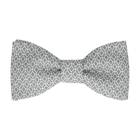 Diamond Grey Pattern Cotton Bow Tie - Bow Tie with Free UK Delivery - Mrs Bow Tie