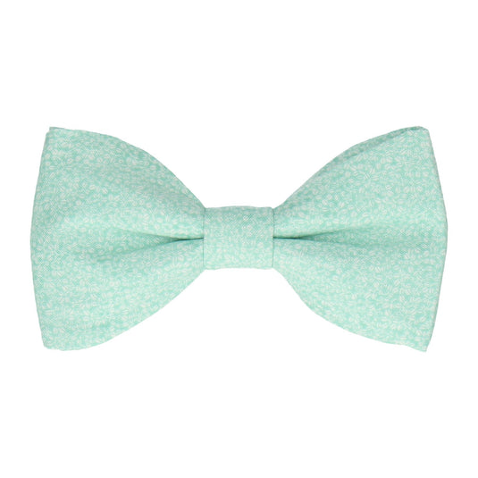 Seafoam Green Tiny Petal Cotton Bow Tie - Bow Tie with Free UK Delivery - Mrs Bow Tie