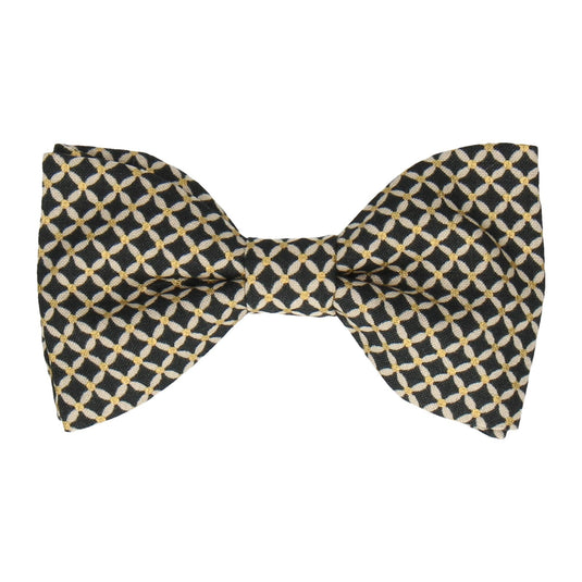 Navy & Gold Cross Check Diamond Bow Tie - Bow Tie with Free UK Delivery - Mrs Bow Tie