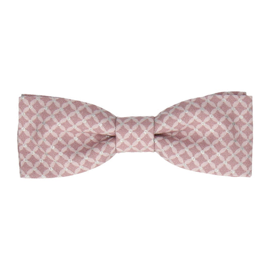 Pink & Silver Cross Check Diamond Bow Tie - Bow Tie with Free UK Delivery - Mrs Bow Tie