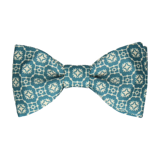 Teal Minimalist Moroccan Print Bow Tie - Bow Tie with Free UK Delivery - Mrs Bow Tie